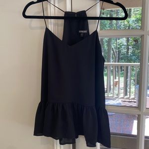 Black peplum tank